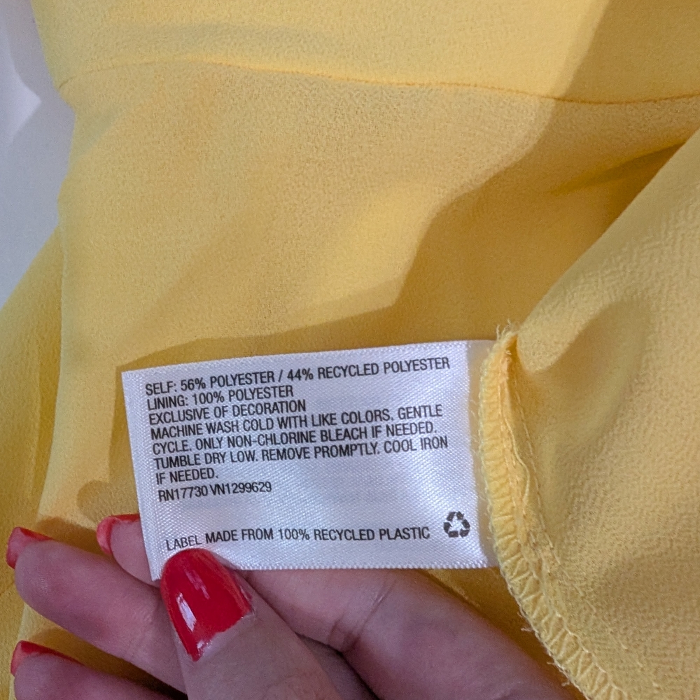 Wild Fable Yellow Ruched Blouse - Picture 4 of 4